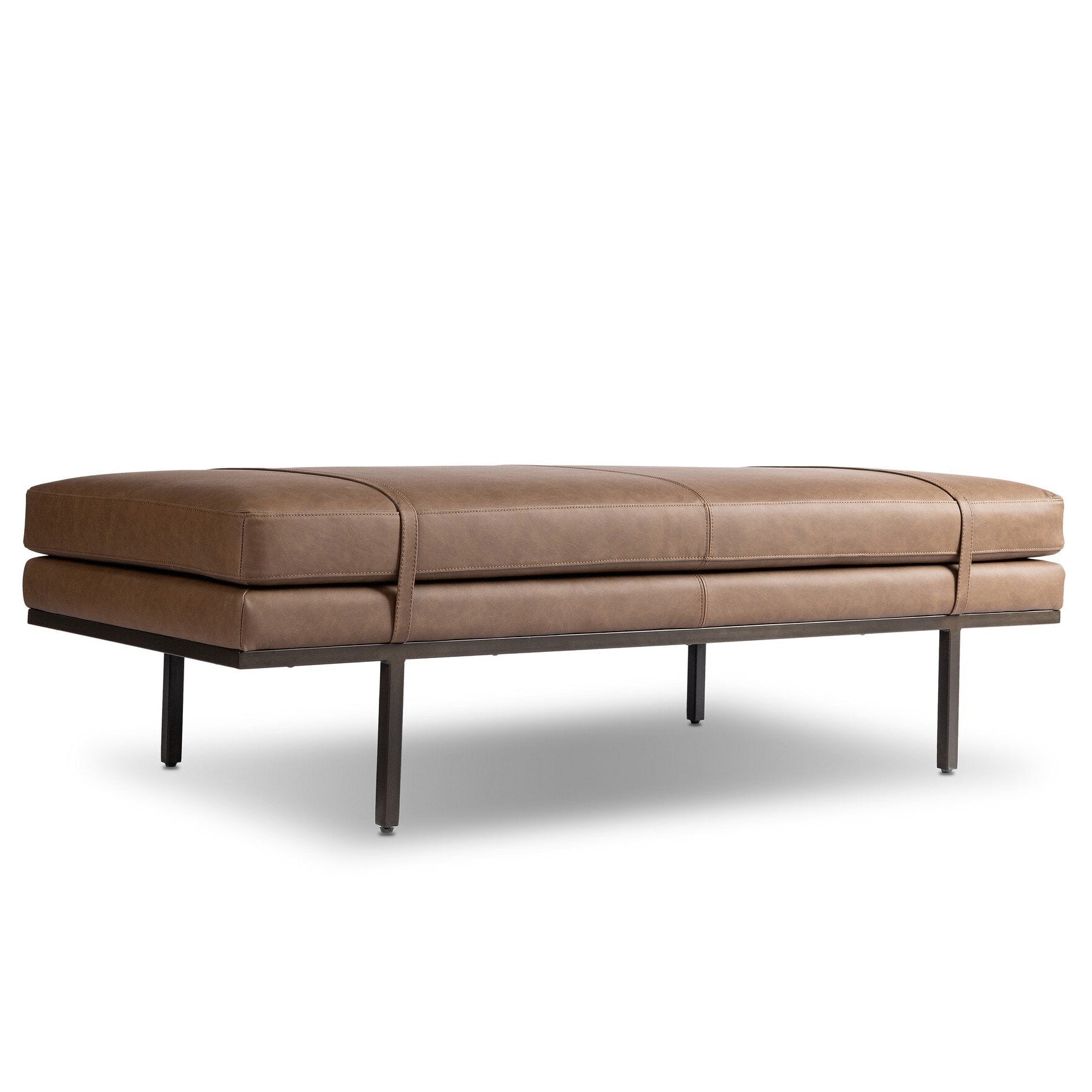 Four Hands Harris Maestro Cigar Accent Bench in Maestro Cigar