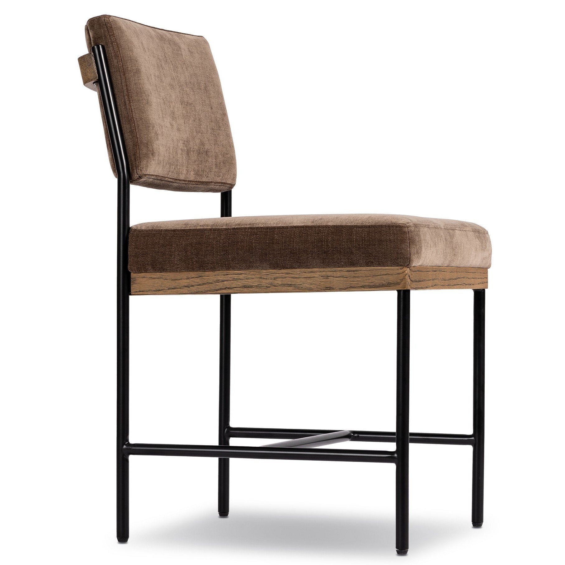 Four Hands Benton Altair Mushroom Dining Chair finish close-up