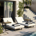 Sunpan Geneve C-Shaped Outdoor End Table Set of 2