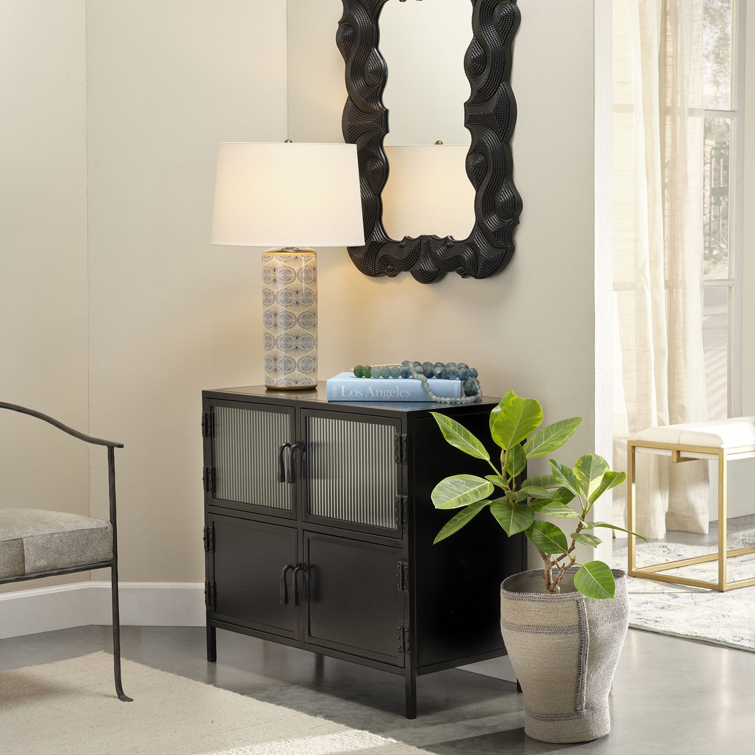 Jamie Young Trophy Blue Basket