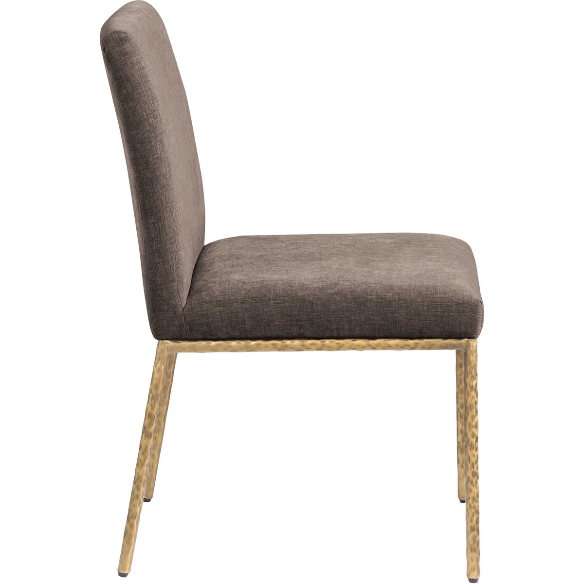 Reeves Brown Chenille Fabric Upholstered Dining Side Chair Set of 2