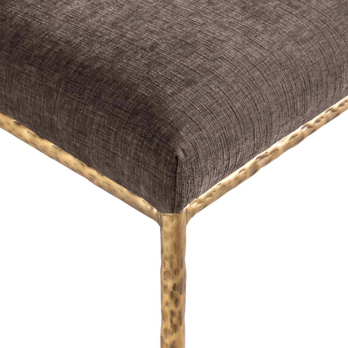 Reeves Brown Chenille Fabric Upholstered Dining Side Chair Set of 2