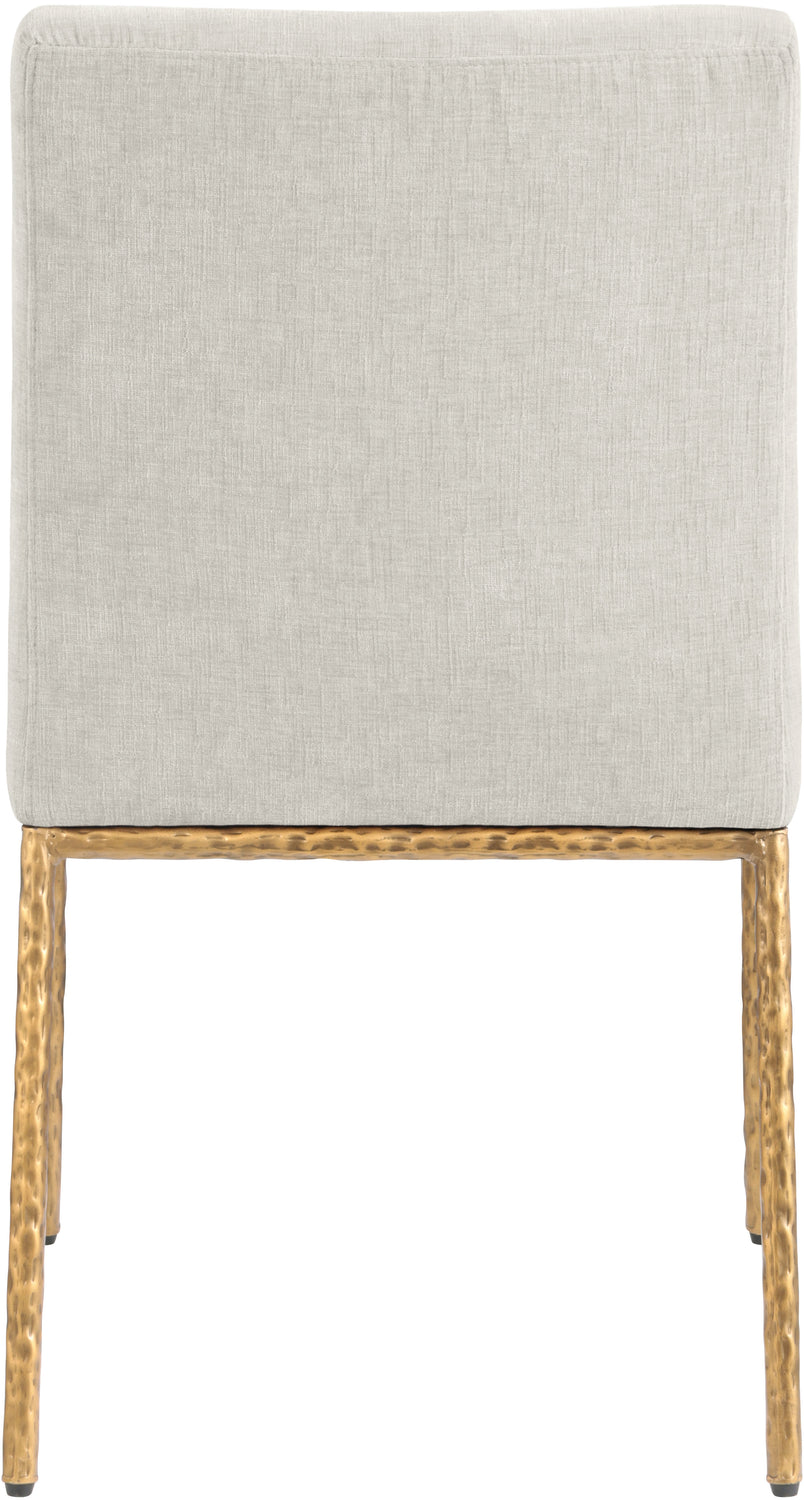 Reeves Cream Chenille Fabric Upholstered Dining Side Chair Set of 2