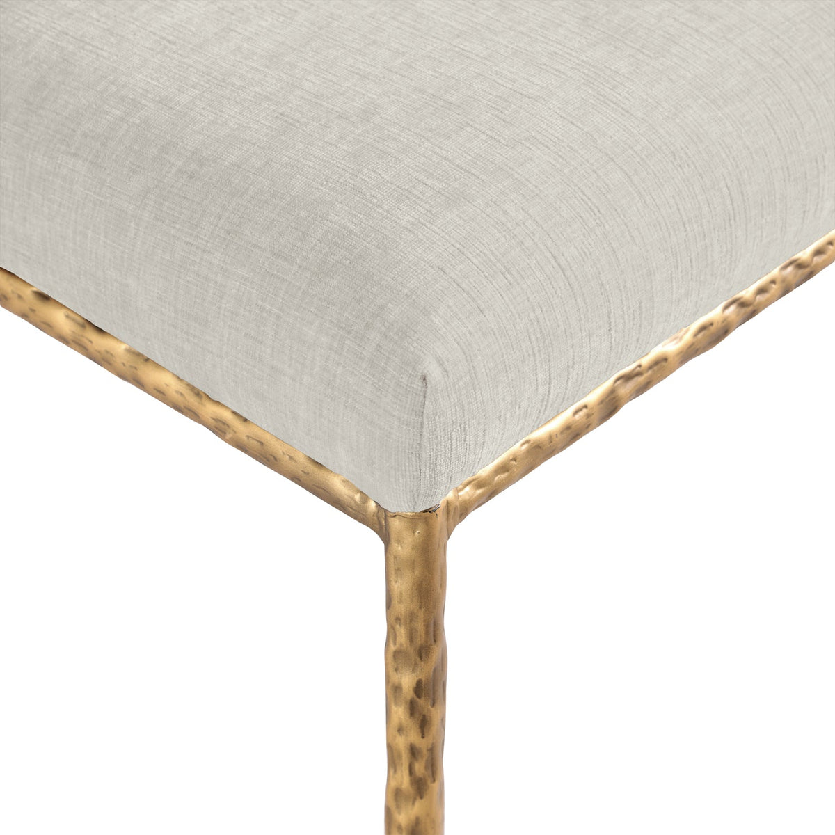 Reeves Cream Chenille Fabric Upholstered Dining Side Chair Set of 2