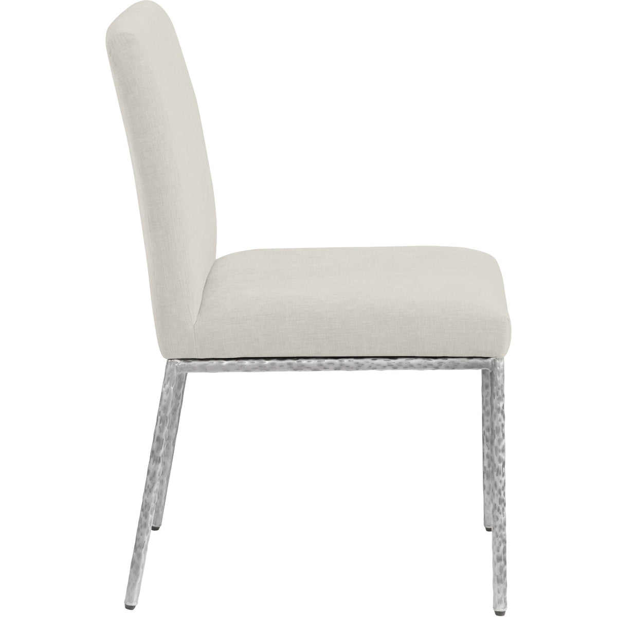 Reeves Cream Chenille Fabric Upholstered Dining Side Chair Set of 2