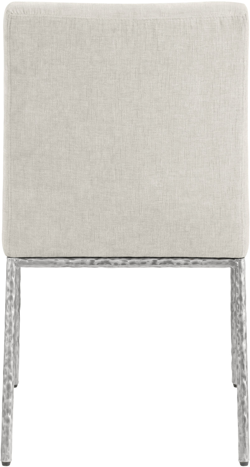 Reeves Cream Chenille Fabric Upholstered Dining Side Chair Set of 2