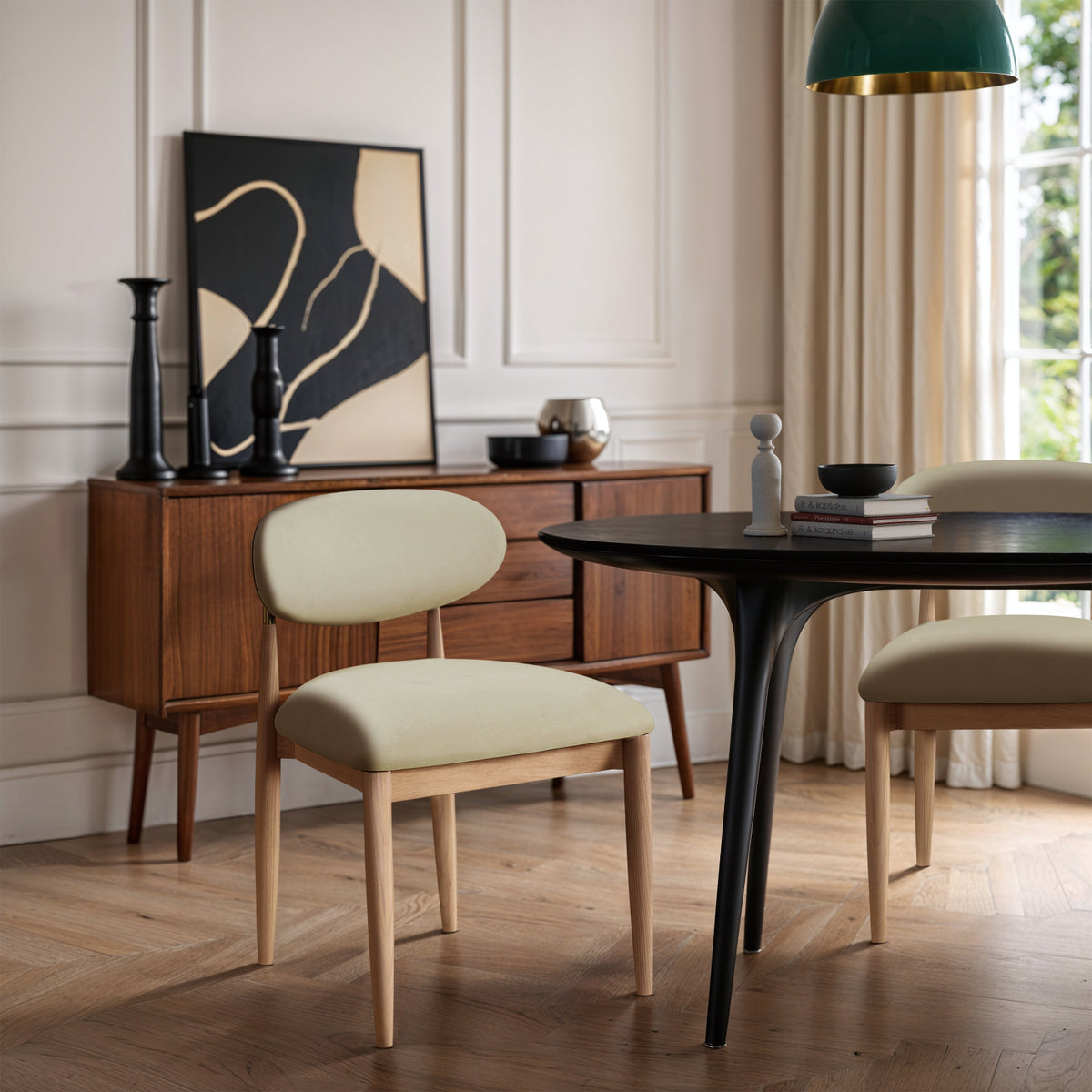 Riccio Taupe Vegan Leather Upholstered Dining Side Chair Set of 2