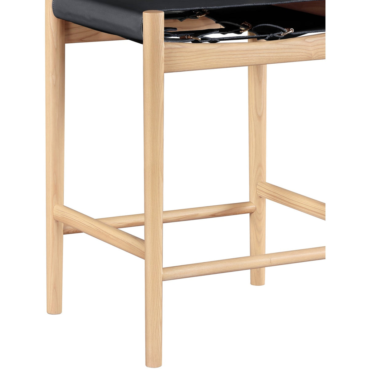 Rawlins Black Vegan Leather Upholstered Counter Stool Set of 2