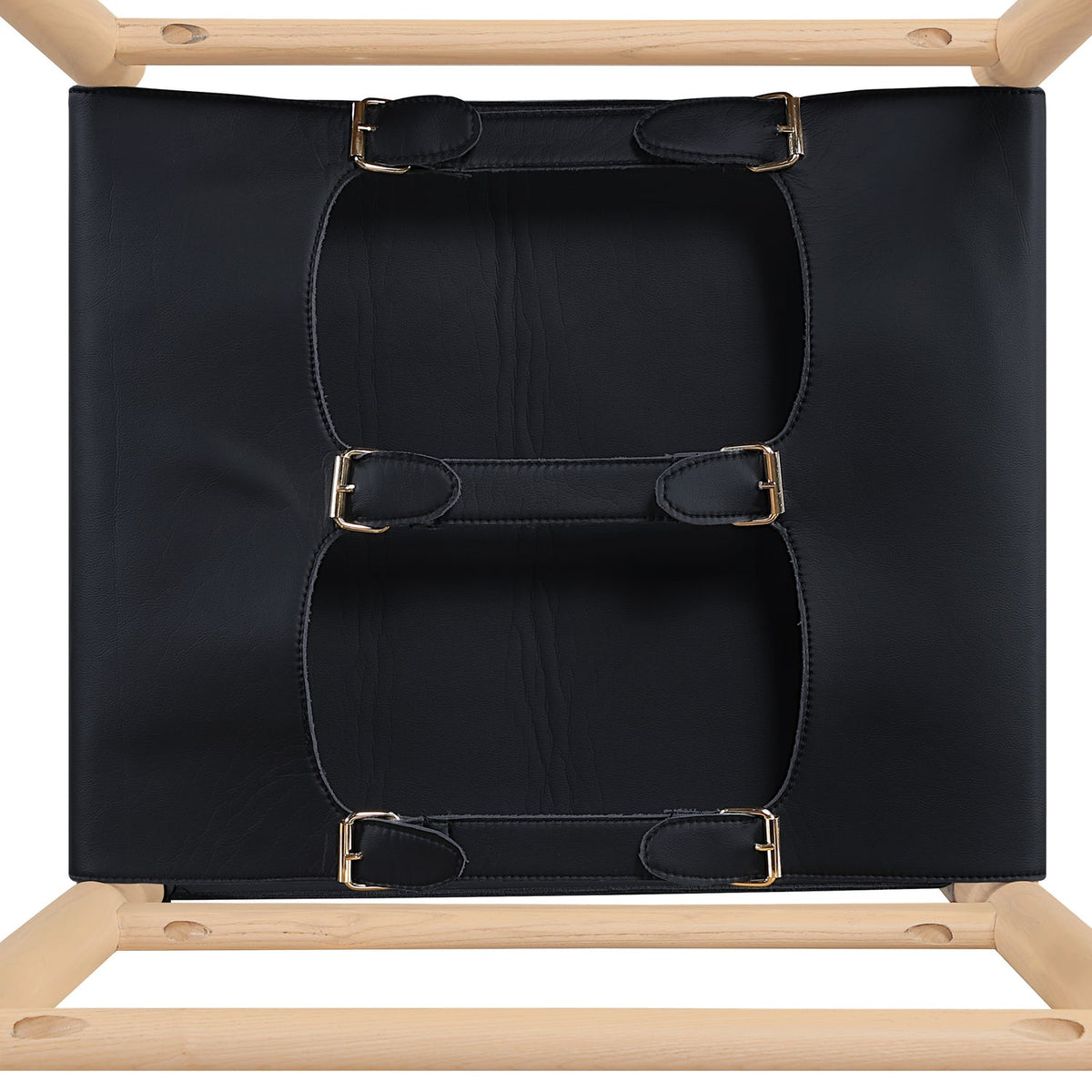 Rawlins Black Vegan Leather Upholstered Counter Stool Set of 2