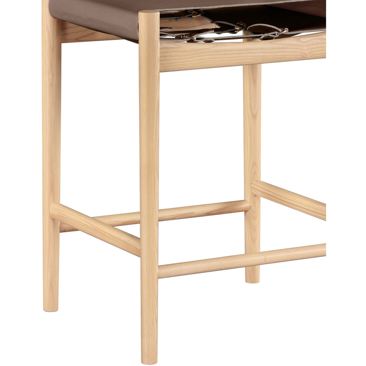 Rawlins Brown Vegan Leather Upholstered Counter Stool Set of 2