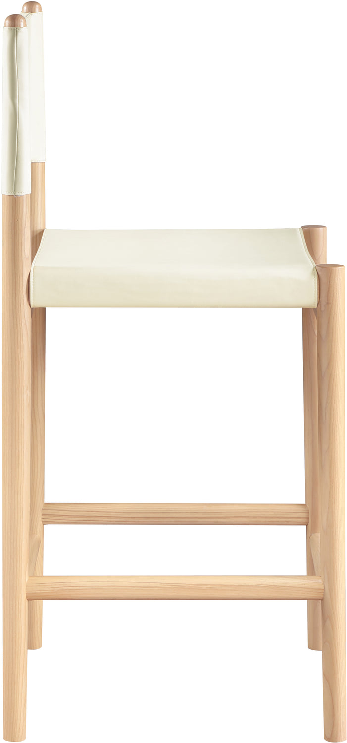 Rawlins Cream Vegan Leather Upholstered Counter Stool Set of 2