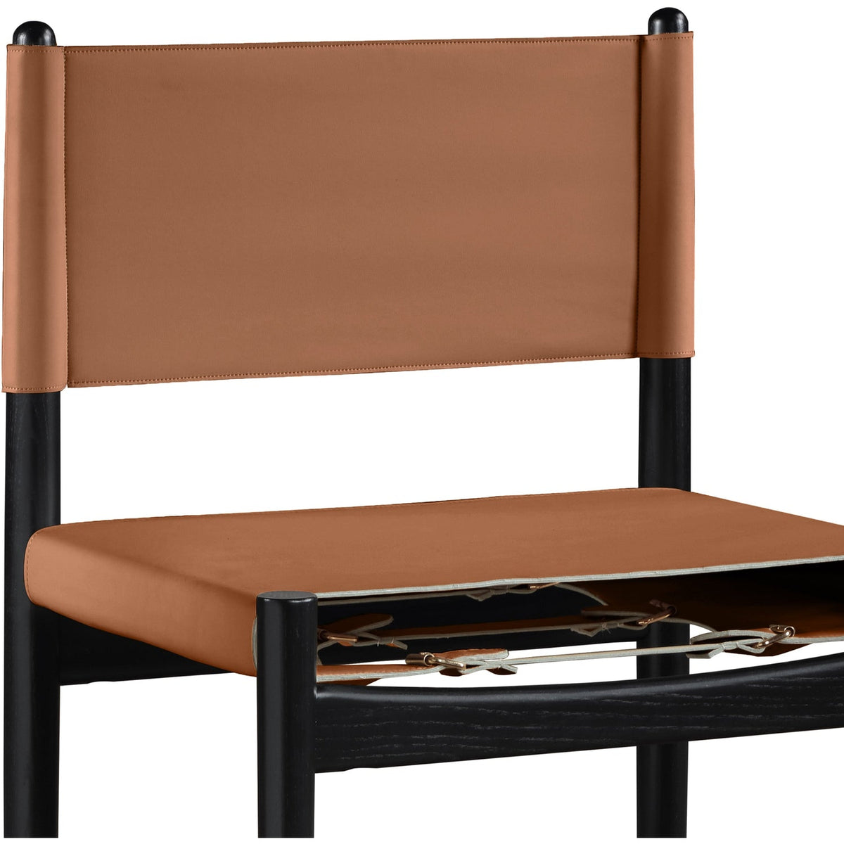 Rawlins Cognac Vegan Leather Upholstered Counter Stool Set of 2