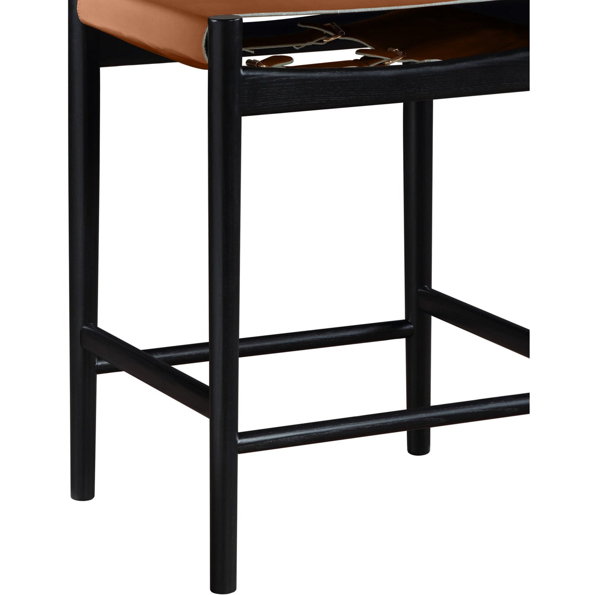 Rawlins Cognac Vegan Leather Upholstered Counter Stool Set of 2