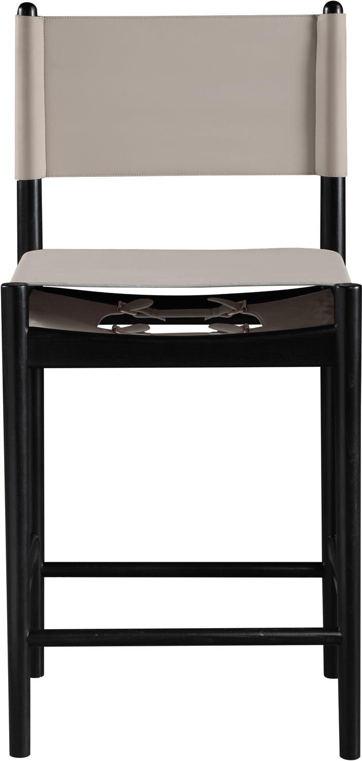 Rawlins Taupe Vegan Leather Upholstered Counter Stool Set of 2