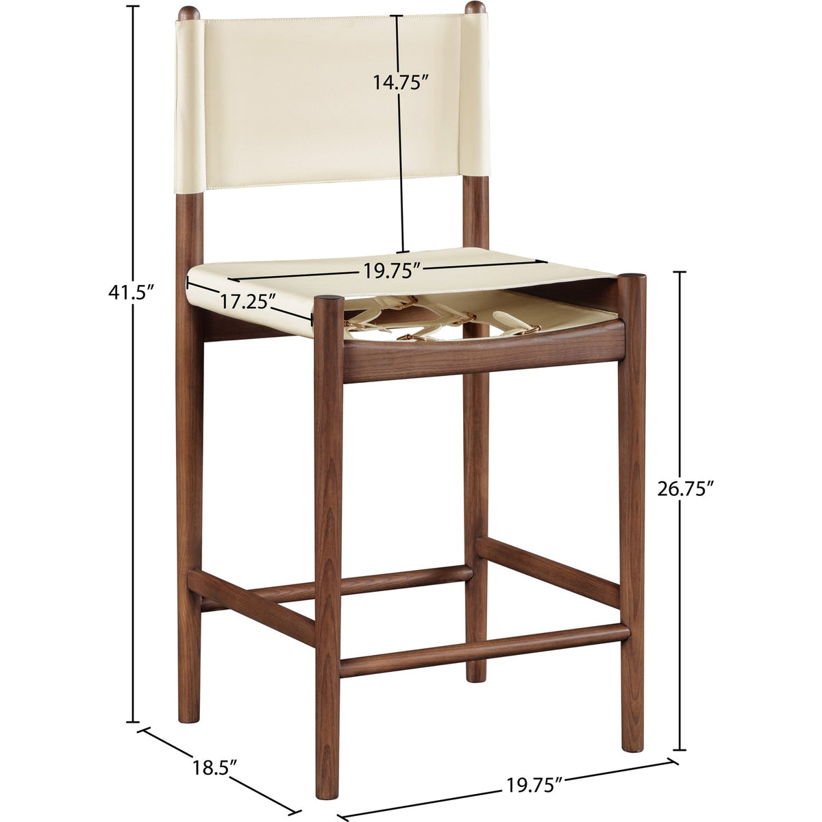 Rawlins Cream Vegan Leather Upholstered Counter Stool Set of 2