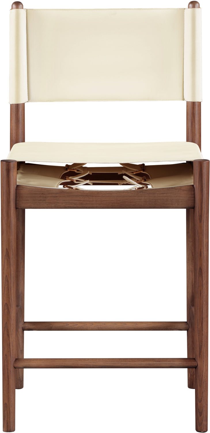 Rawlins Cream Vegan Leather Upholstered Counter Stool Set of 2