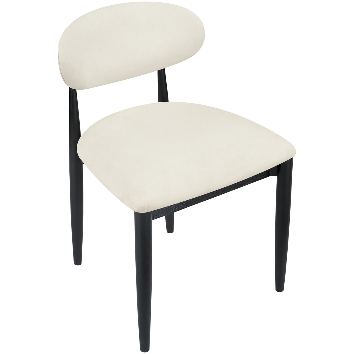 Riccio Cream Vegan Leather Upholstered Dining Side Chair Set of 2