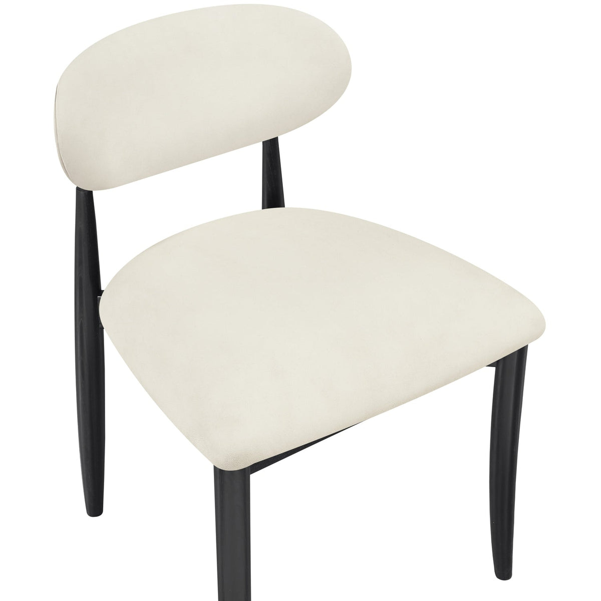 Riccio Cream Vegan Leather Upholstered Dining Side Chair Set of 2