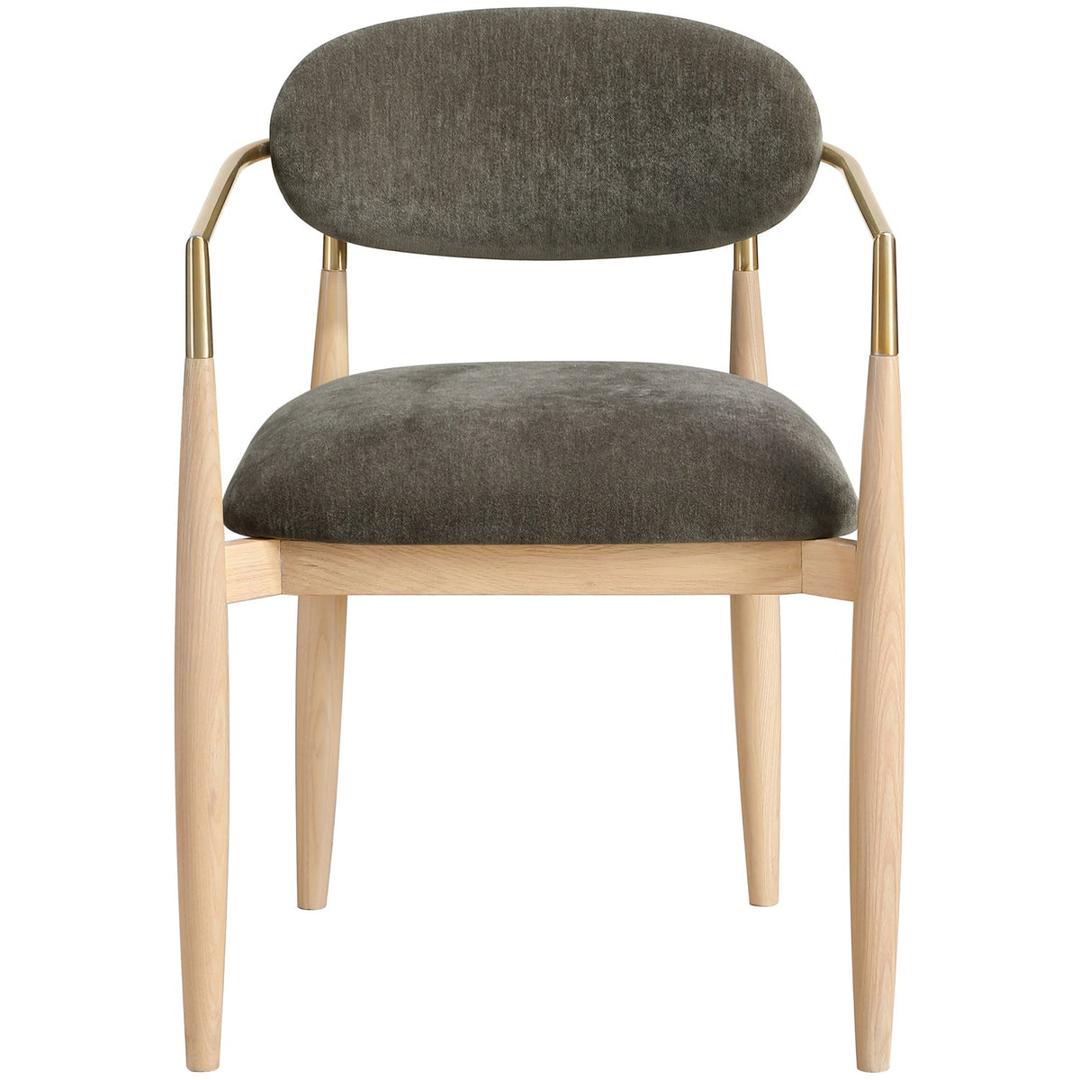 Riccio Brown Performance Fabric Upholstered Dining Arm Chair Set of 2