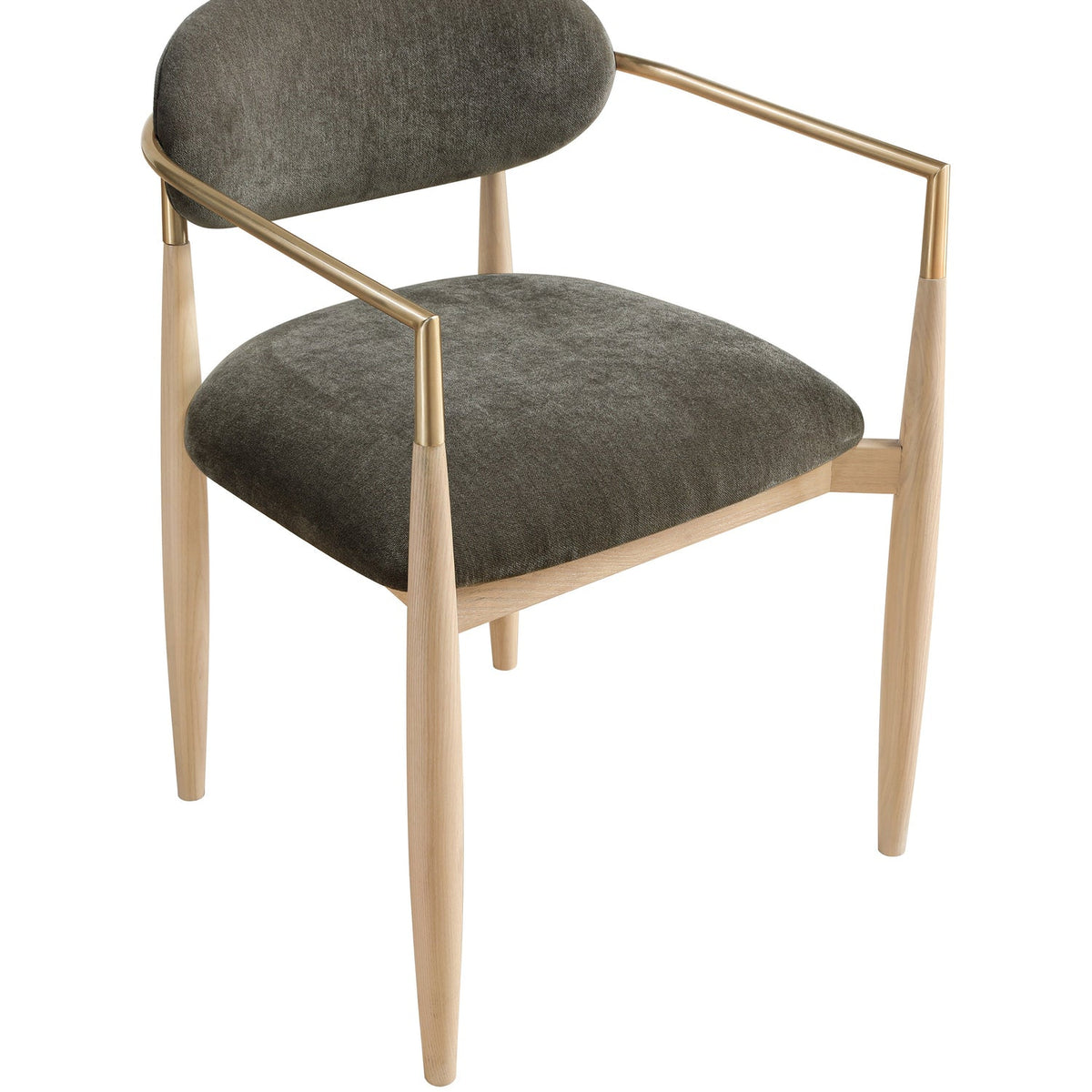 Riccio Brown Performance Fabric Upholstered Dining Arm Chair Set of 2