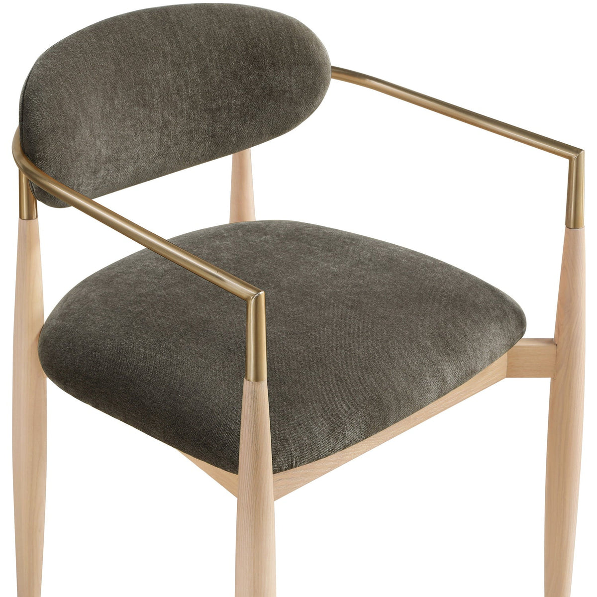 Riccio Brown Performance Fabric Upholstered Dining Arm Chair Set of 2