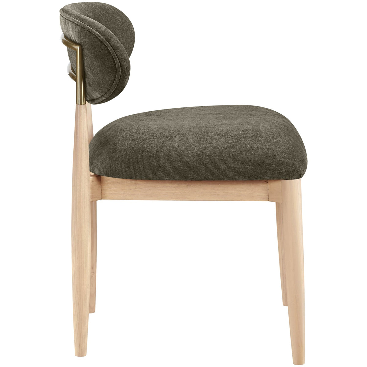 Riccio Brown Performance Fabric Upholstered Dining Side Chair Set of 2
