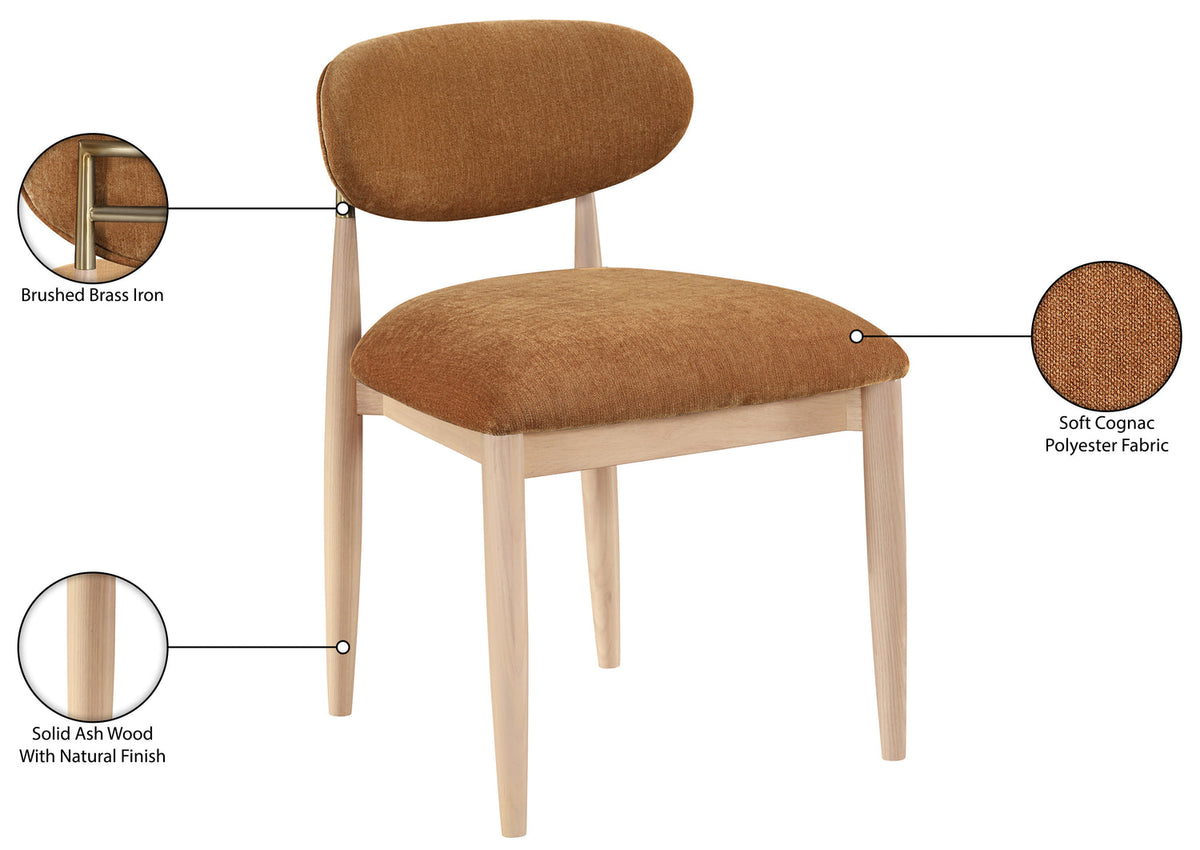 Riccio Cognac Performance Fabric Upholstered Dining Side Chair Set of 2