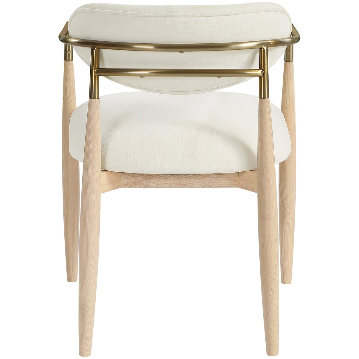Riccio Cream Performance Fabric Upholstered Dining Arm Chair Set of 2