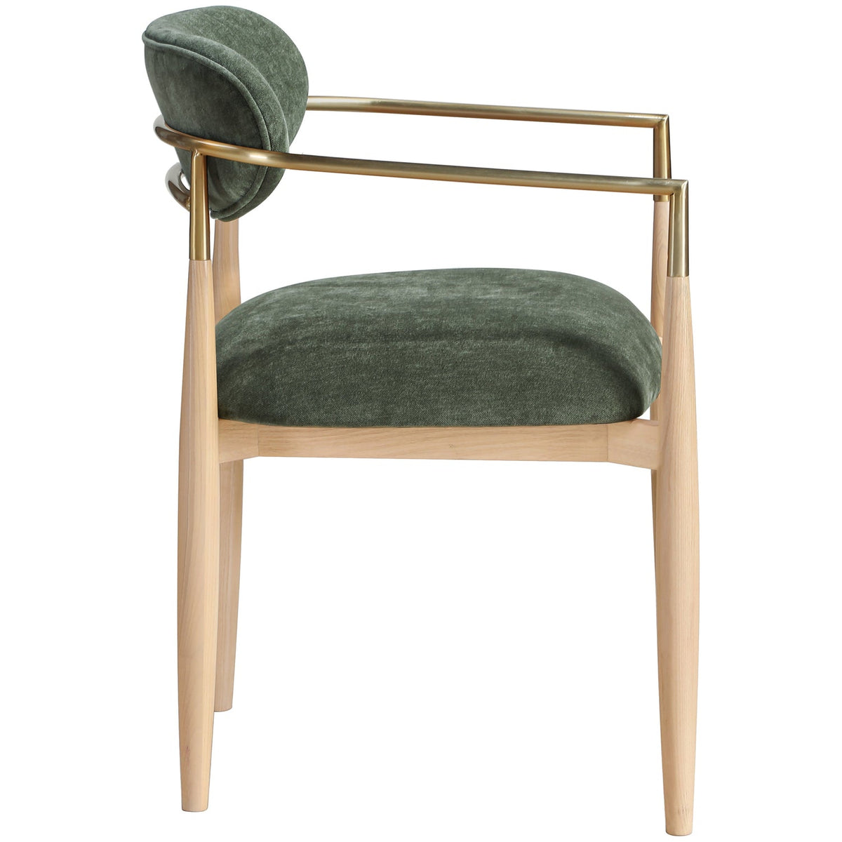 Riccio Olive Performance Fabric Upholstered Dining Arm Chair Set of 2