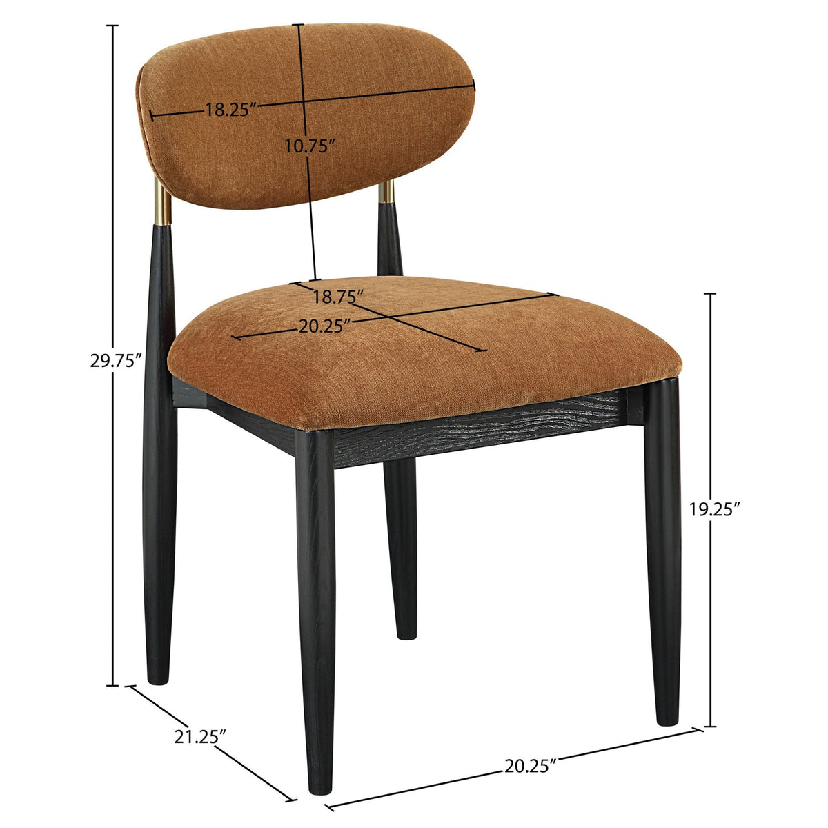 Riccio Cognac Performance Fabric Upholstered Dining Side Chair Set of 2