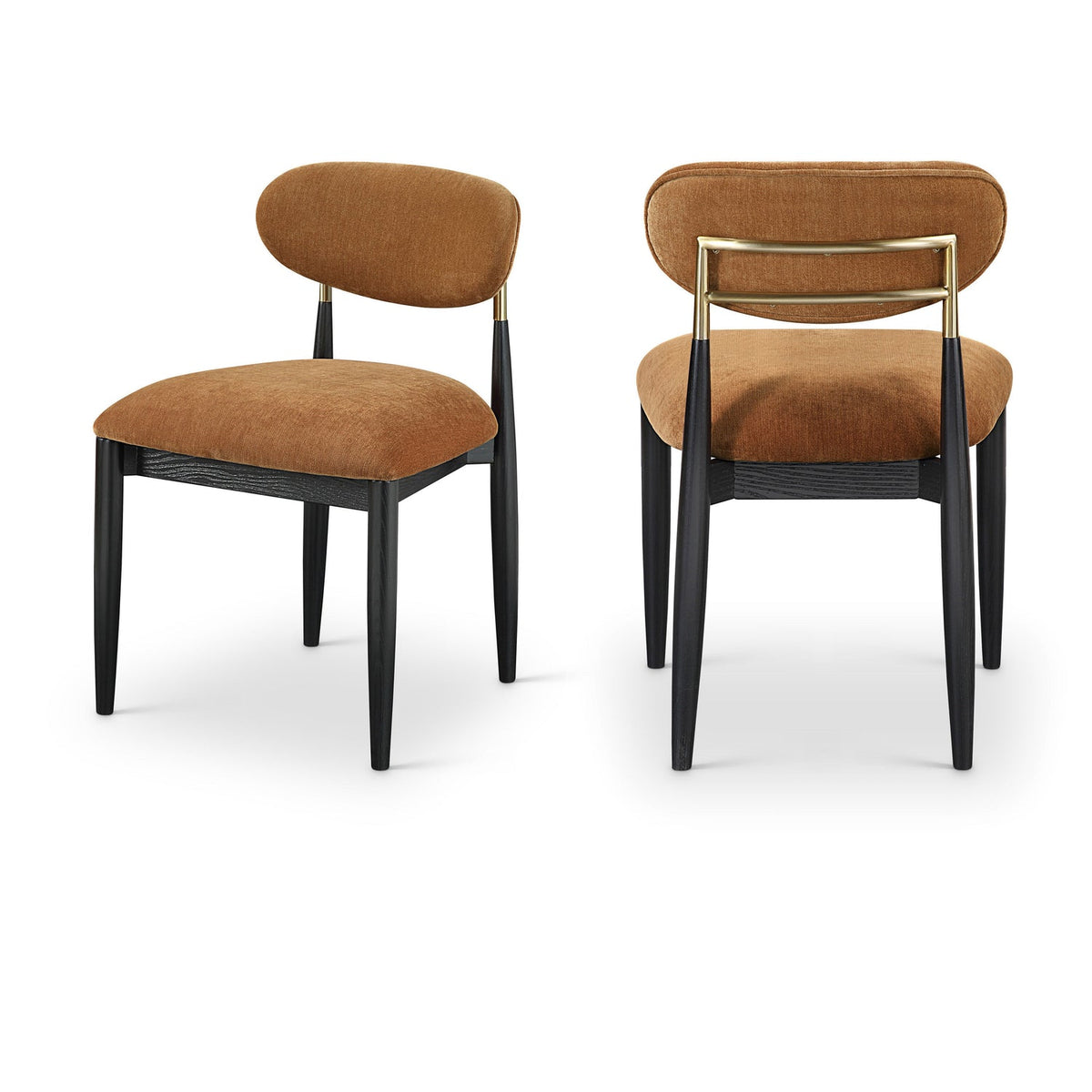 Riccio Cognac Performance Fabric Upholstered Dining Side Chair Set of 2