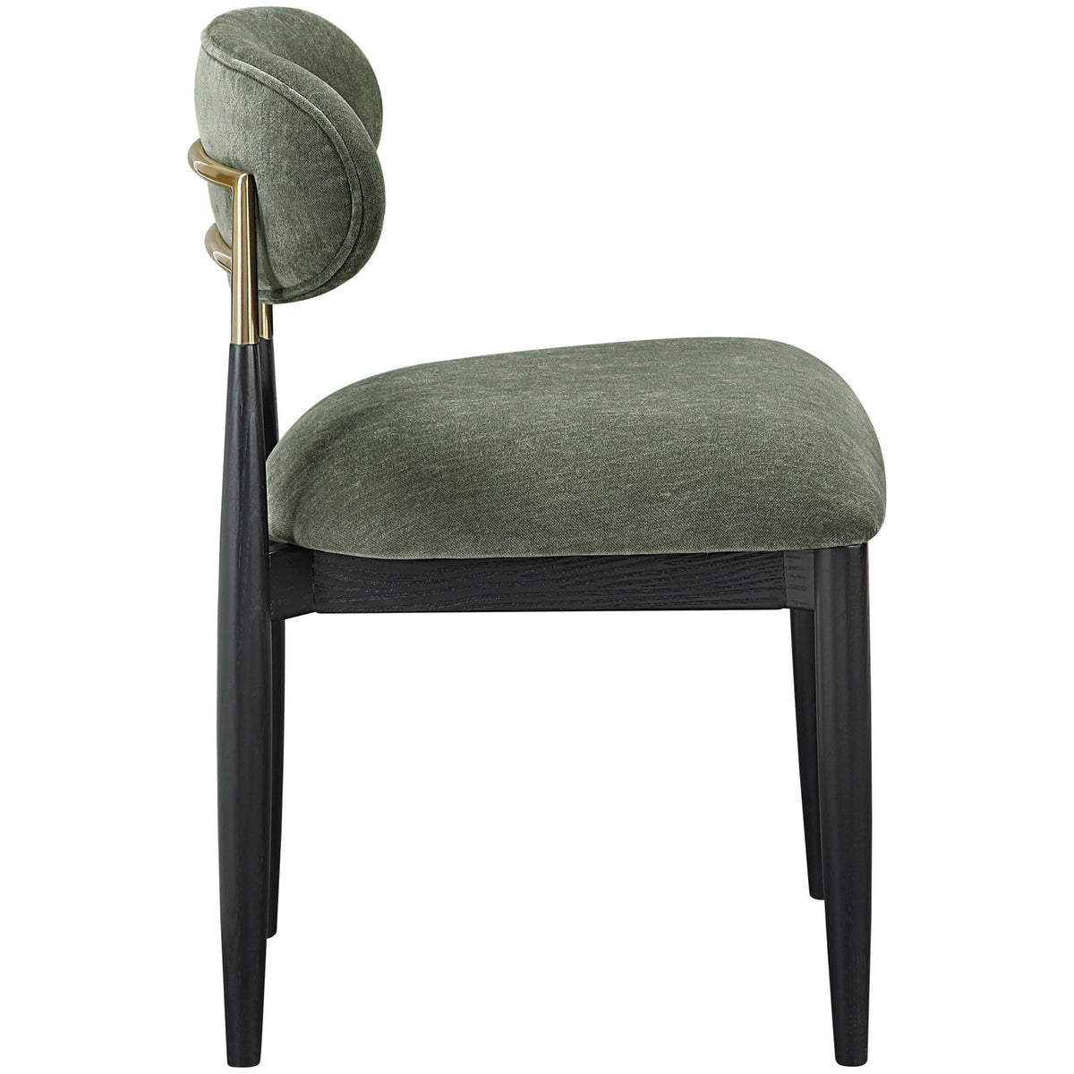 Riccio Olive Performance Fabric Upholstered Dining Side Chair Set of 2