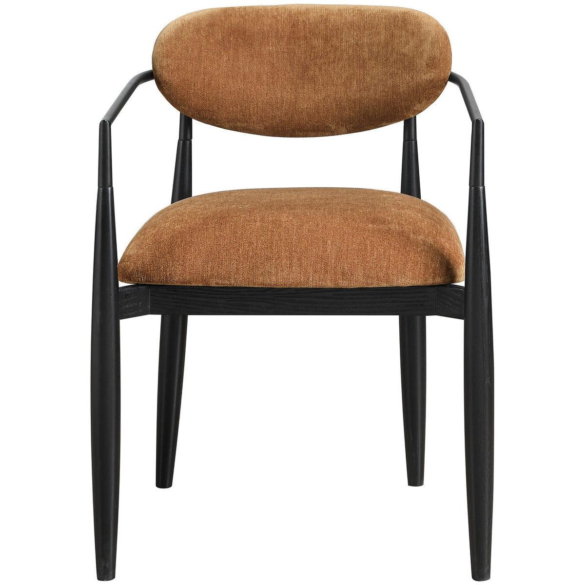 Riccio Cognac Performance Fabric Upholstered Dining Arm Chair Set of 2