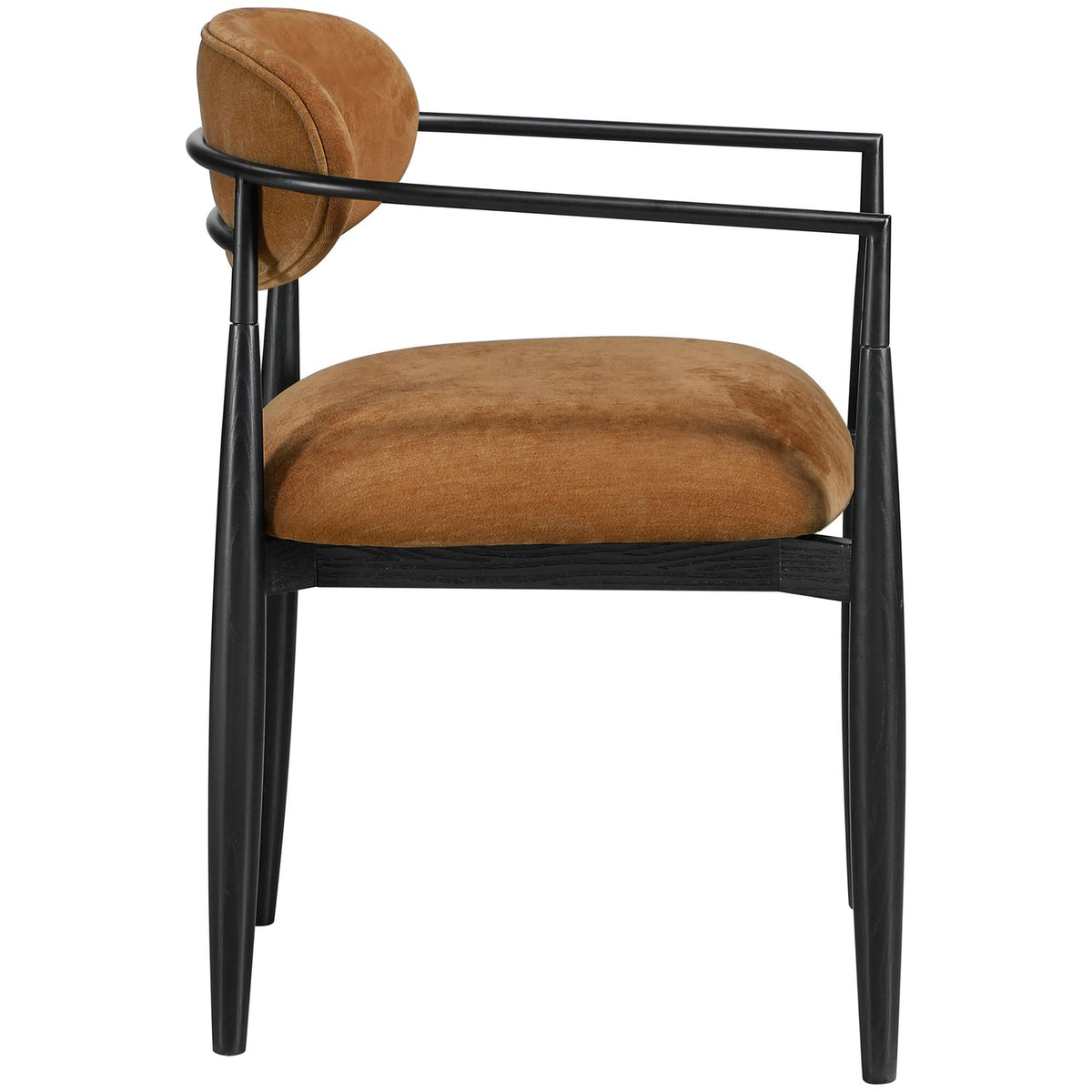 Riccio Cognac Performance Fabric Upholstered Dining Arm Chair Set of 2