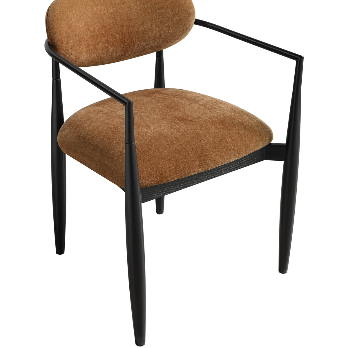 Riccio Cognac Performance Fabric Upholstered Dining Arm Chair Set of 2