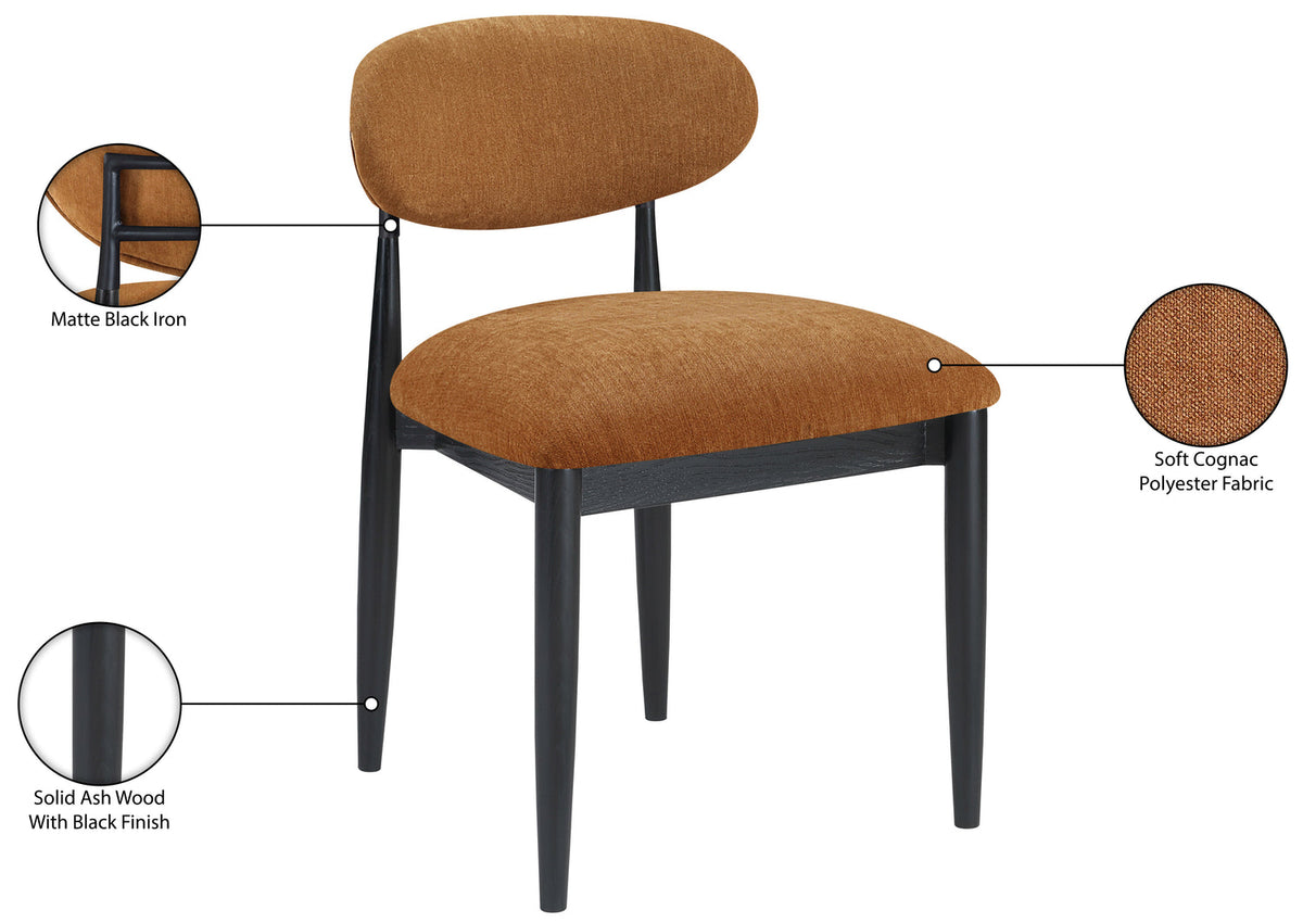 Riccio Cognac Performance Fabric Upholstered Dining Side Chair Set of 2