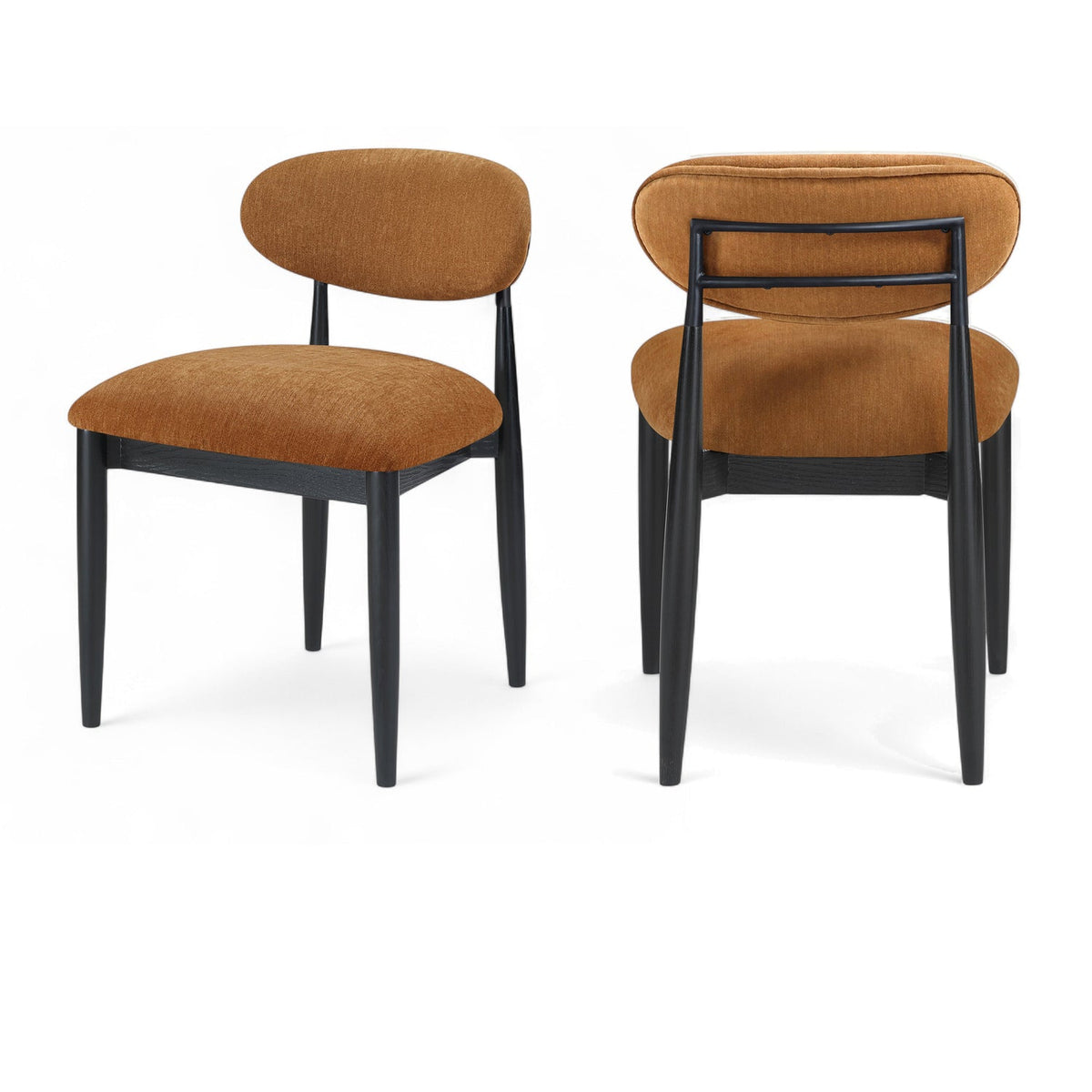Riccio Cognac Performance Fabric Upholstered Dining Side Chair Set of 2
