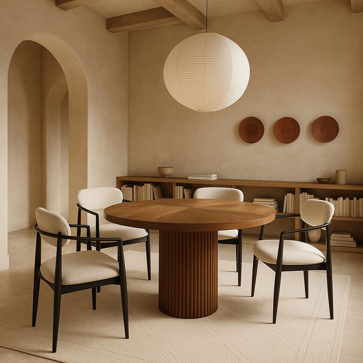 Riccio Cream Performance Fabric Upholstered Dining Arm Chair Set of 2