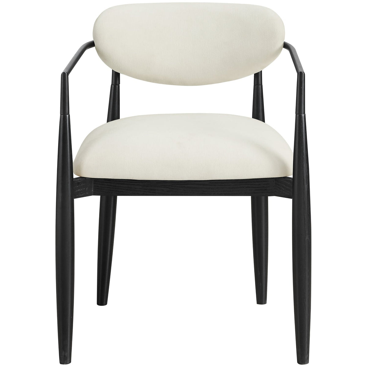 Riccio Cream Performance Fabric Upholstered Dining Arm Chair Set of 2