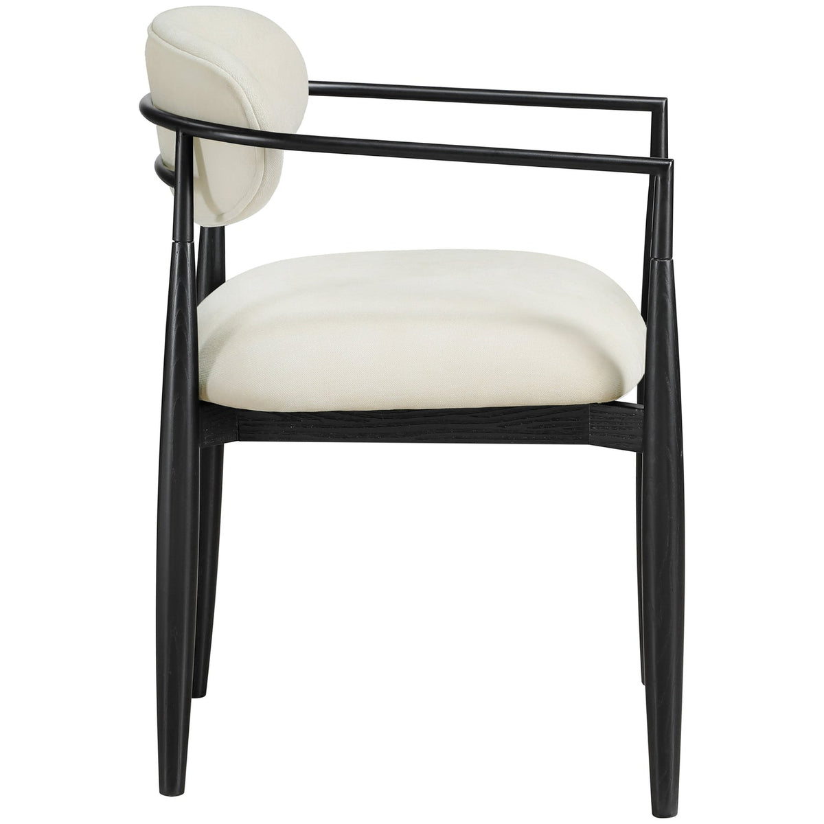 Riccio Cream Performance Fabric Upholstered Dining Arm Chair Set of 2