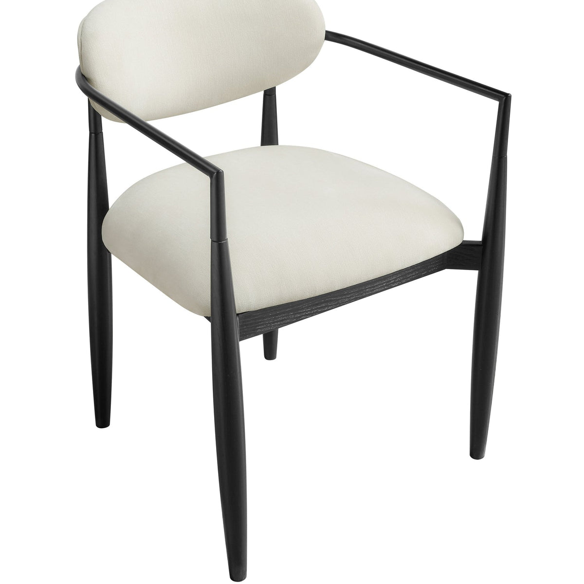 Riccio Cream Performance Fabric Upholstered Dining Arm Chair Set of 2