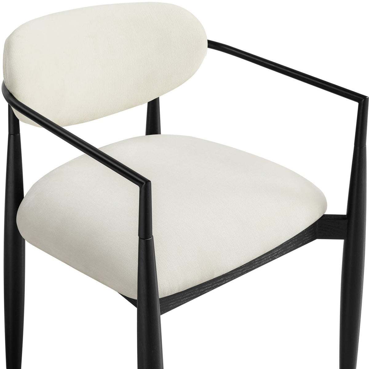 Riccio Cream Performance Fabric Upholstered Dining Arm Chair Set of 2