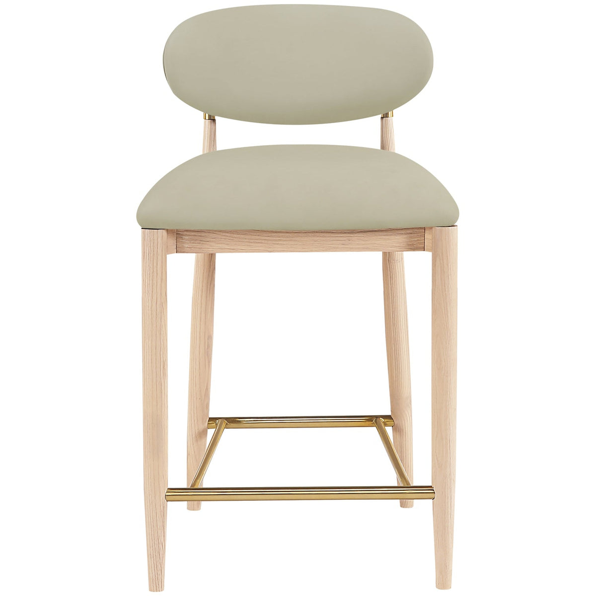 Riccio Taupe Vegan Leather Upholstered Stool