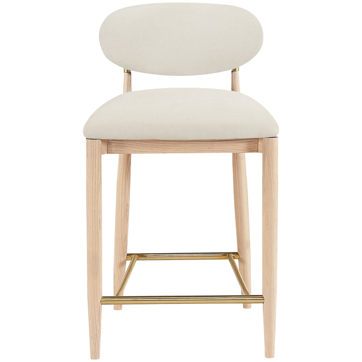 Riccio Cream Performance Fabric Upholstered Stool