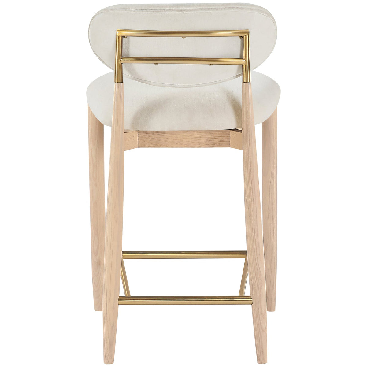 Riccio Cream Performance Fabric Upholstered Stool