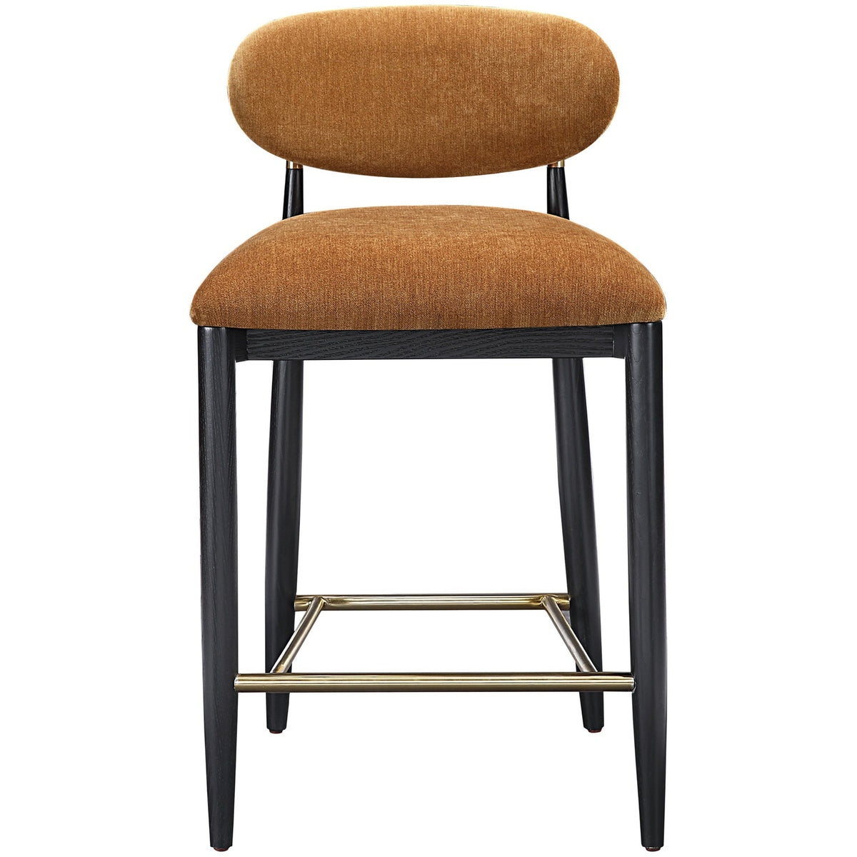 Riccio Cognac Performance Fabric Upholstered Stool