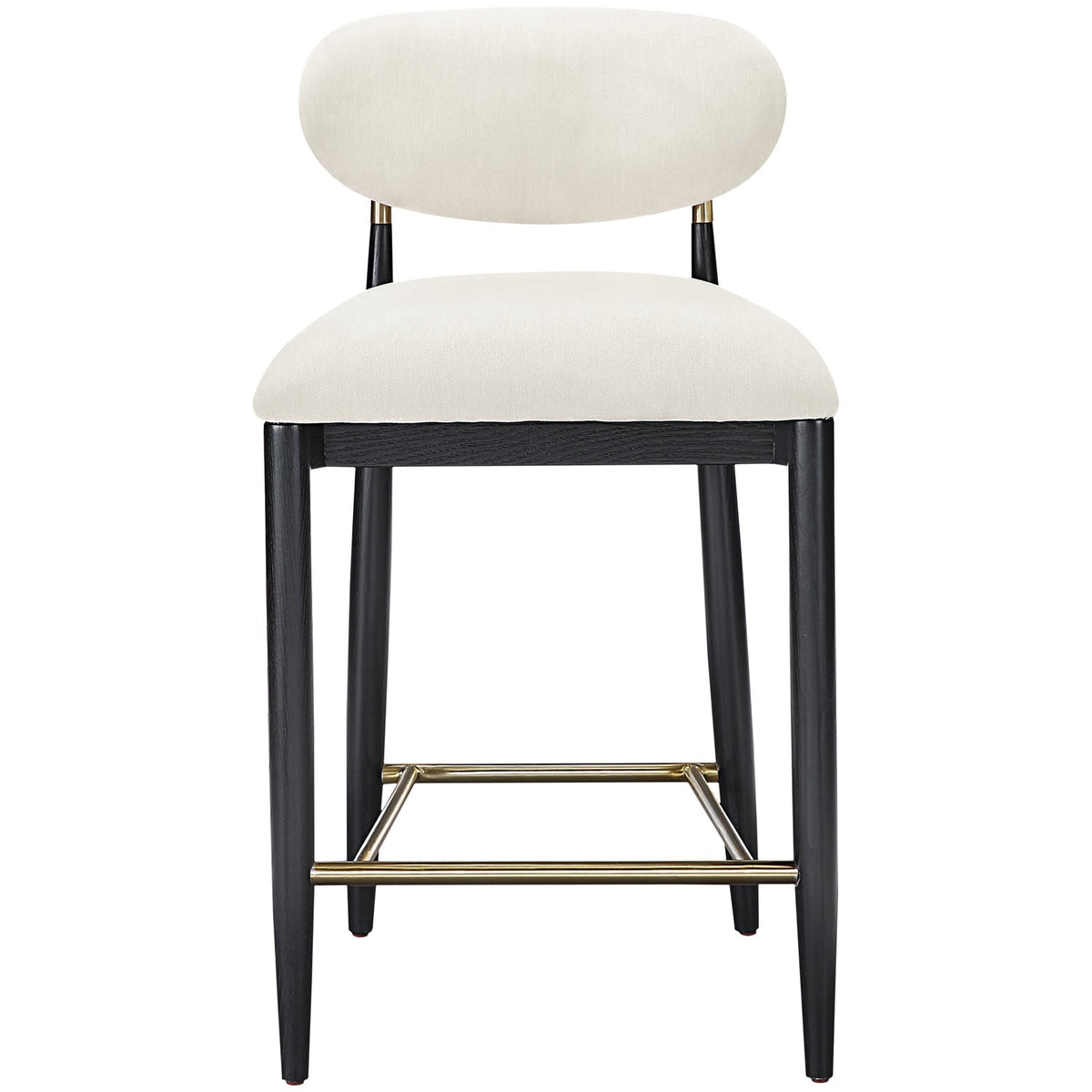 Riccio Cream Performance Fabric Upholstered Stool