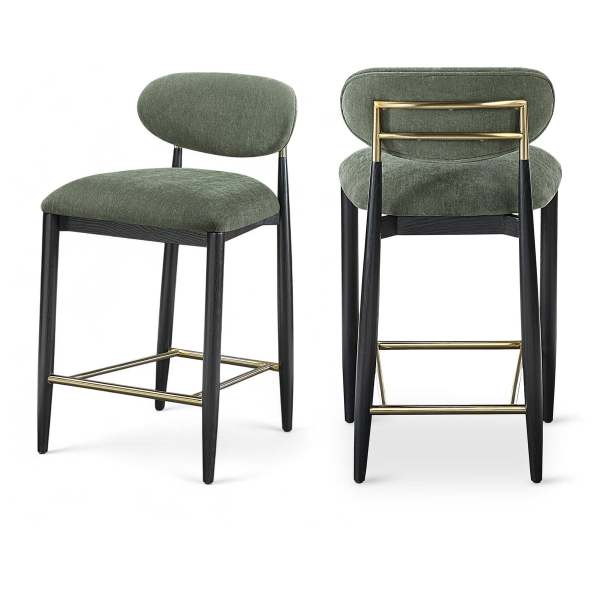 Riccio Olive Performance Fabric Upholstered Stool