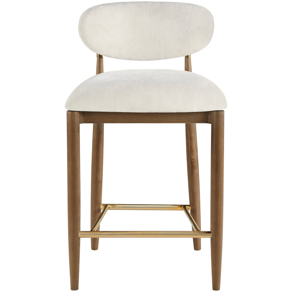 Riccio Beige Performance Fabric Upholstered Stool