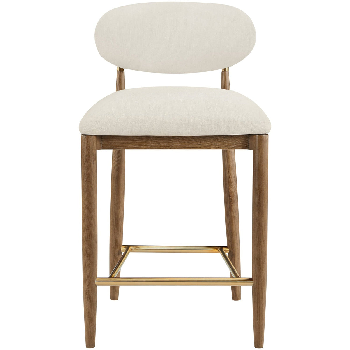 Riccio Cream Performance Fabric Upholstered Stool